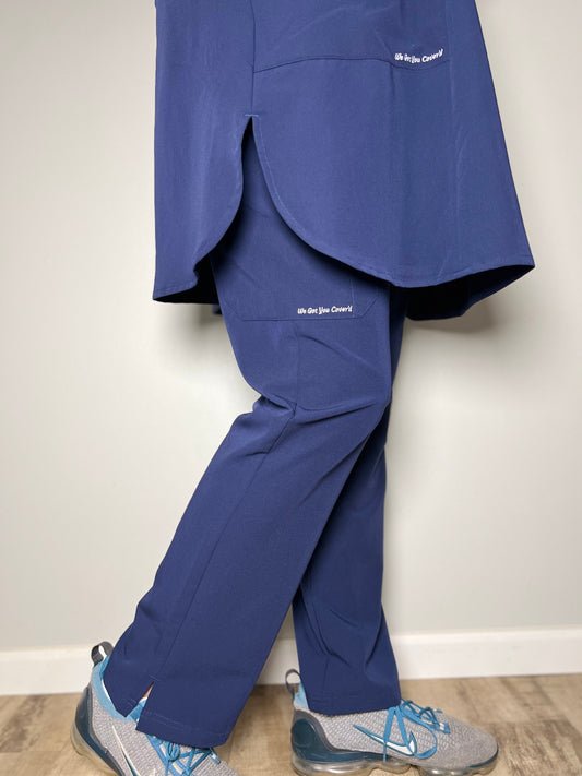 'Mariam' Women's Straight Leg Scrub Pants- Antimicrobial, 4-Way Stretch, Modest Fit