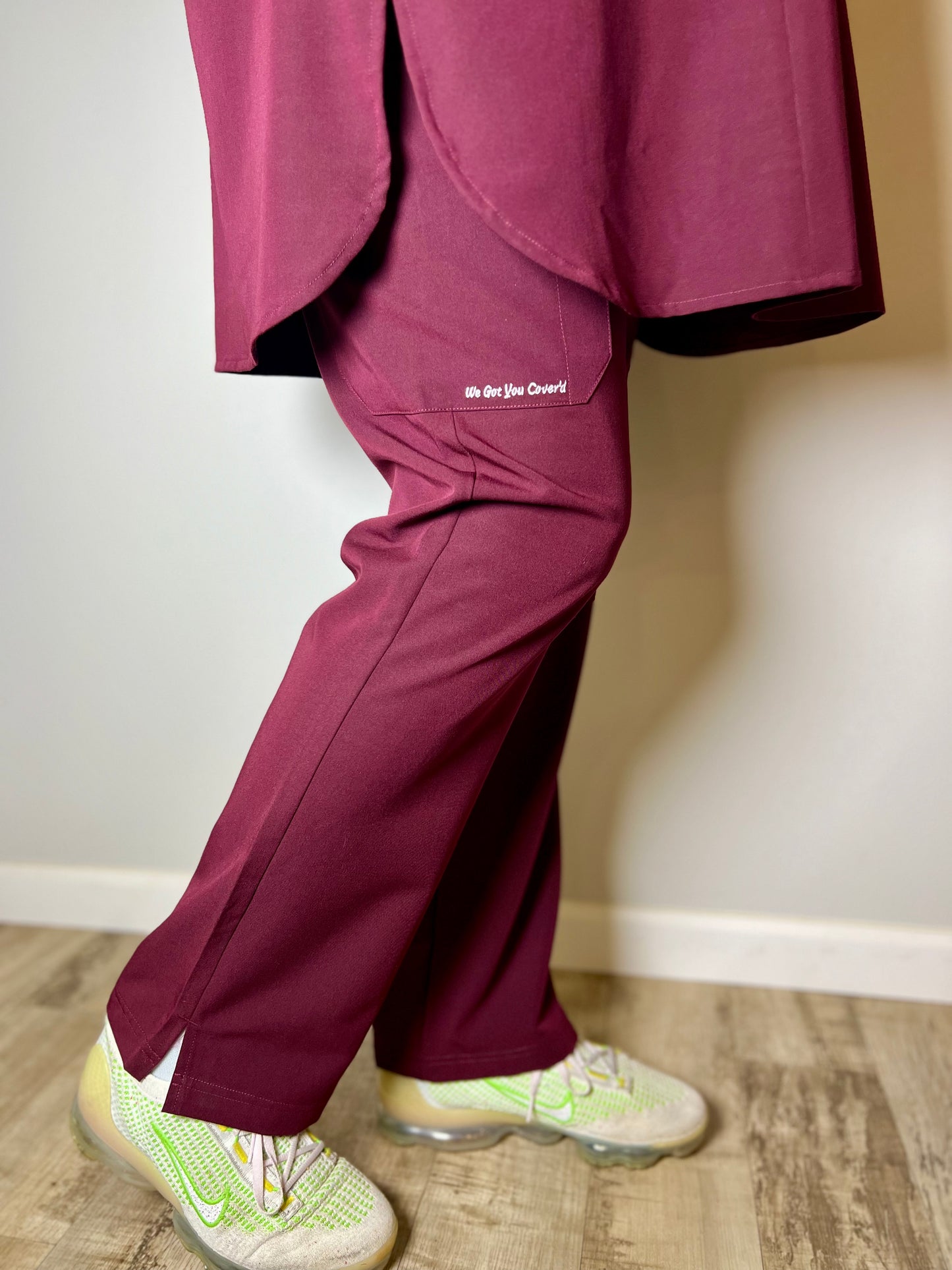 'Mariam' Women's Straight Leg Scrub Pants- Antimicrobial, 4-Way Stretch, Modest Fit