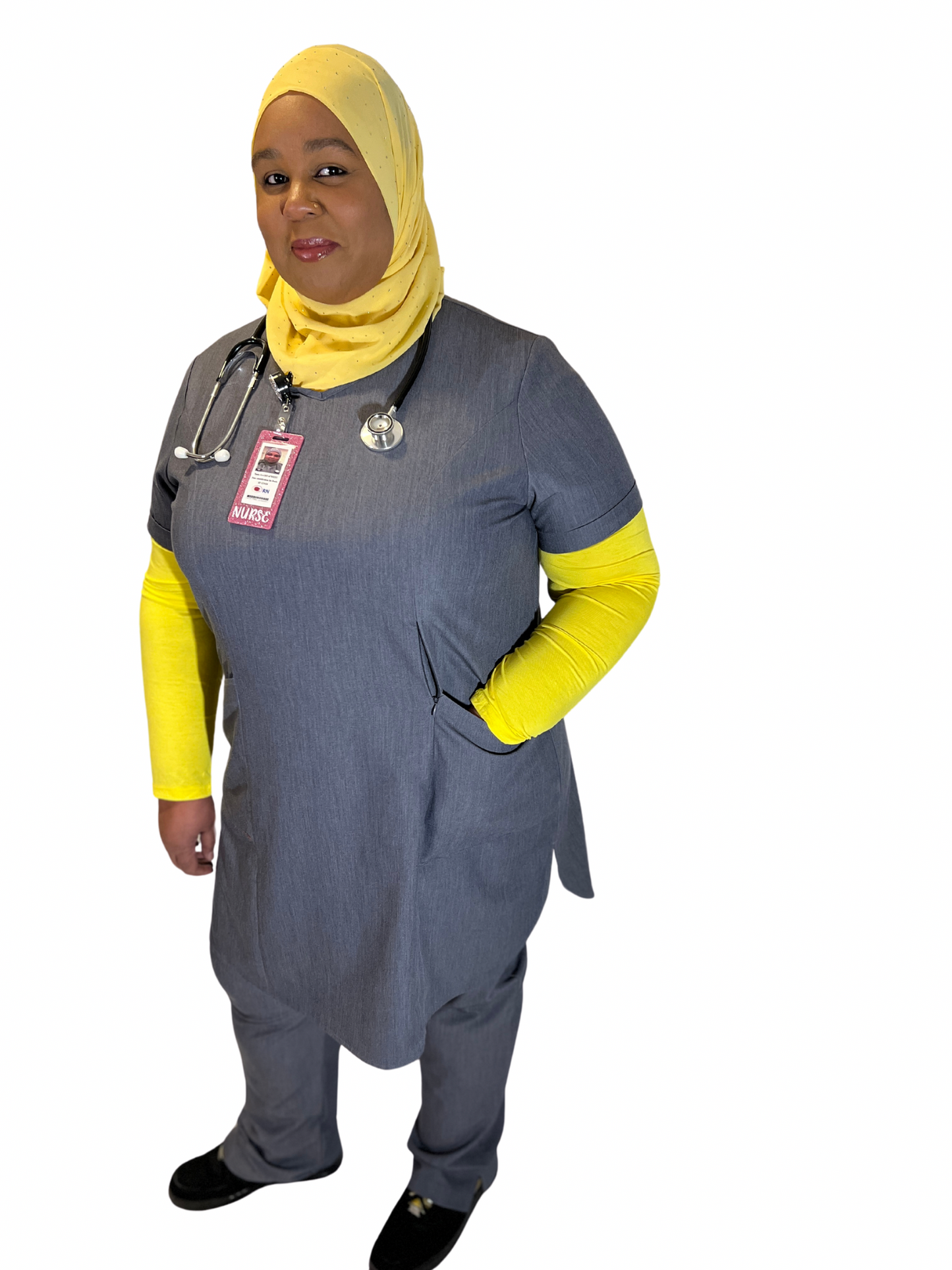 'Nabeelah' Modest Scrub Top Gray