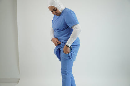 'Nabeelah' Modest Scrub Pant Ceil Blue