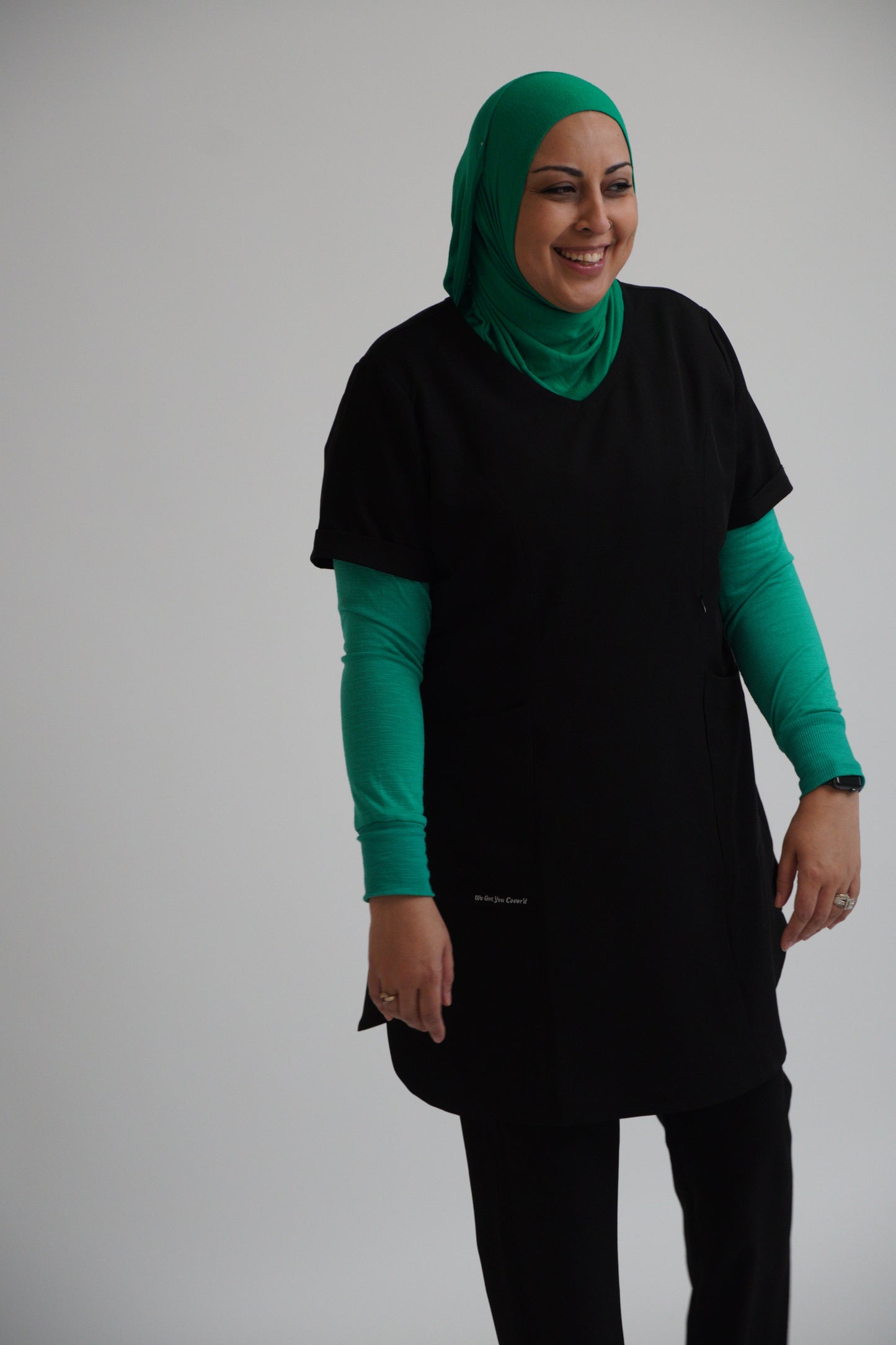 'Nabeelah' Modest Scrub Top Black