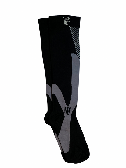 Black on Grey Compression Socks