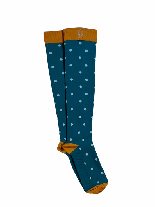 Mustard Polka Dots Compression Socks